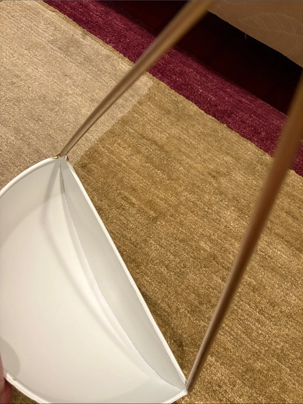 White Half-Moon Wall Planter with Gold Hanger